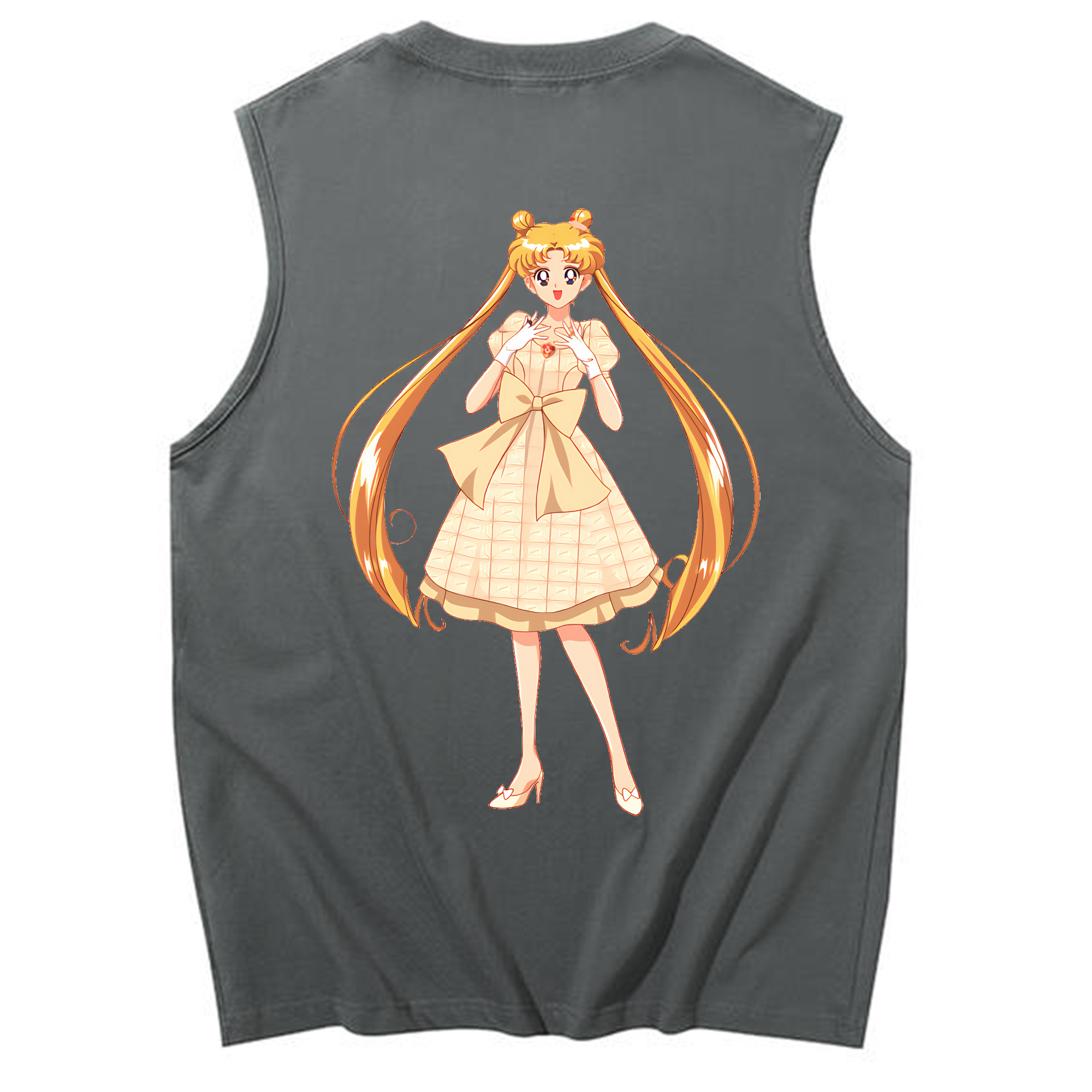 （画像用） 美少女戦士セーラームーン 愛野 美奈子 あいの みなこ Sailor Moon Aino Minako コットン100％タンクトップ（背面プリント）